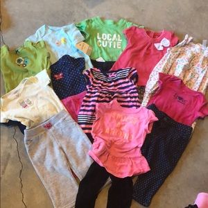 9m Outfit Lot. 9 shirts, 9 pants, 1 jumper. EUC